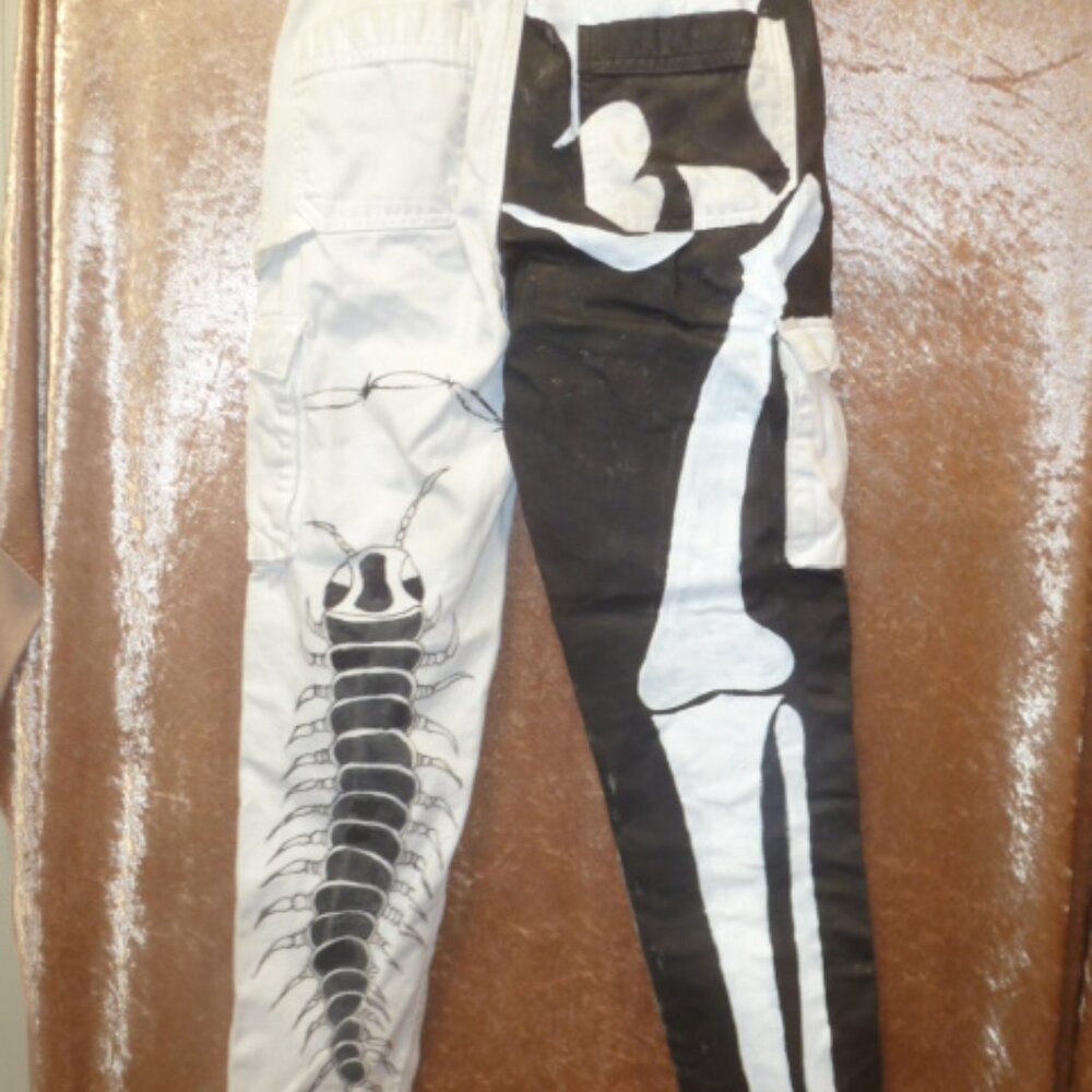 ๐๐ One-of-a-Kind Halloween Custom Jeans โ American Eagle โ Size 0 ๐๐ - Picture 1 of 13